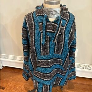 Mexican Baja Blue and Black hoodie